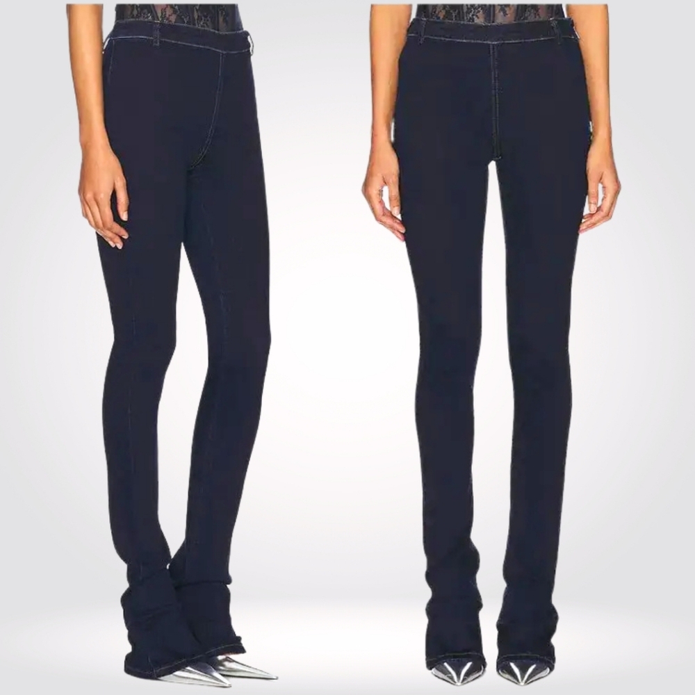 Retrofete Danica Stretch Denim Jeans Rinse Dark Blue Cotton Size 26 TALL LONG